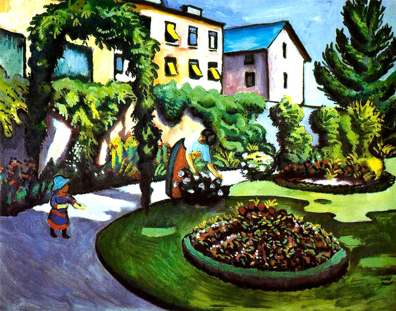 Umělcova zahrada v Bonnu, Německo, 1911 od August Macke
