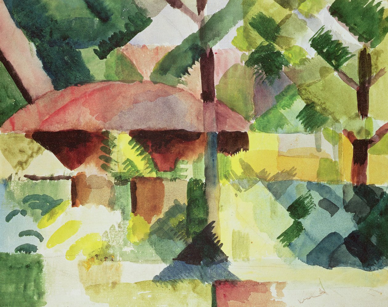 Zahrada, 1914 od August Macke