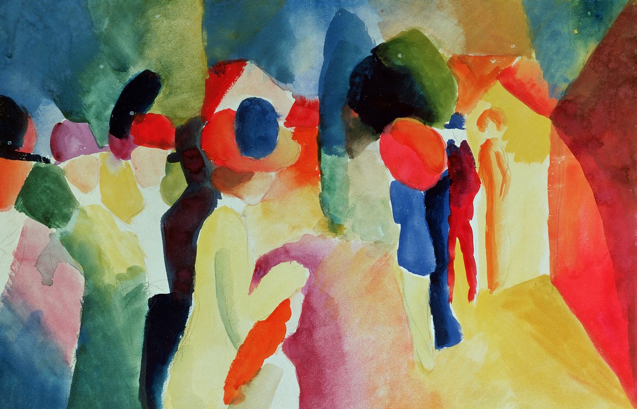 Žena se žlutým sakem, 1913 (akvarel) od August Macke