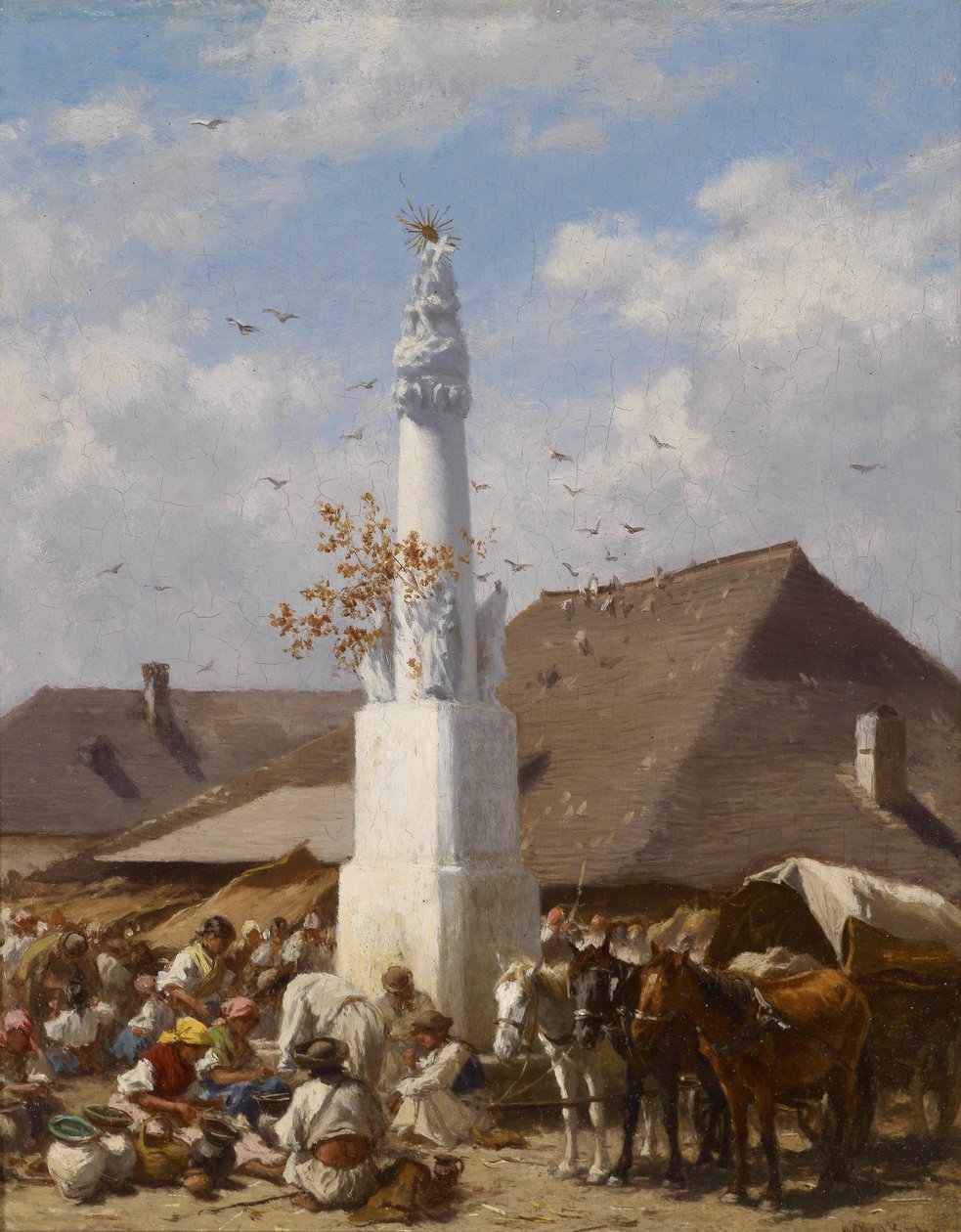 Geschirrmarkt v Szolnoku od August von Pettenkofen