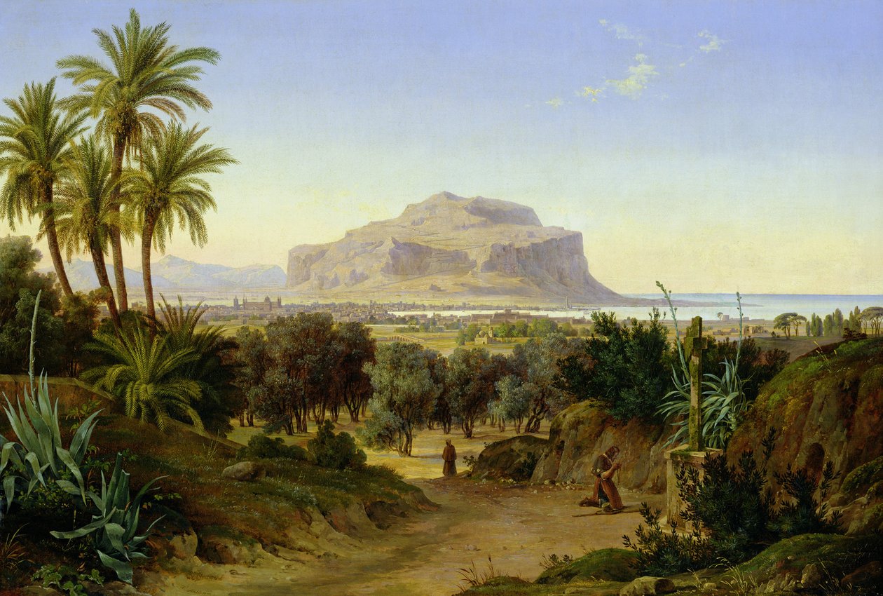 Německy: Blick auf Palermo mit Monte Pellegrino Pohled na Palermo s horou Pellegrino od August Ahlborn