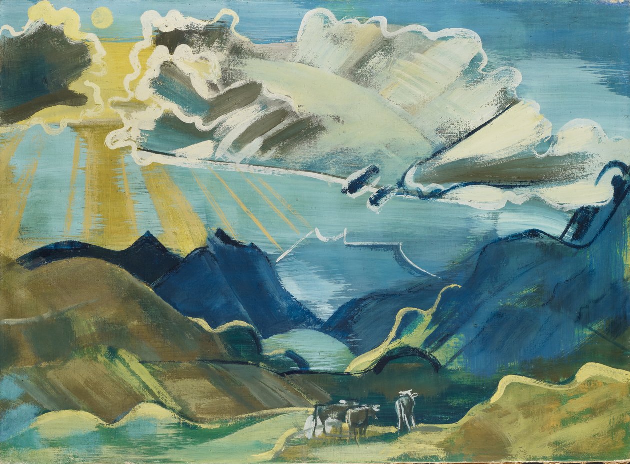 Balmalp se Schächentally a Uri Rotstock, 1927-28 (hlína na plátně) od August Babberger