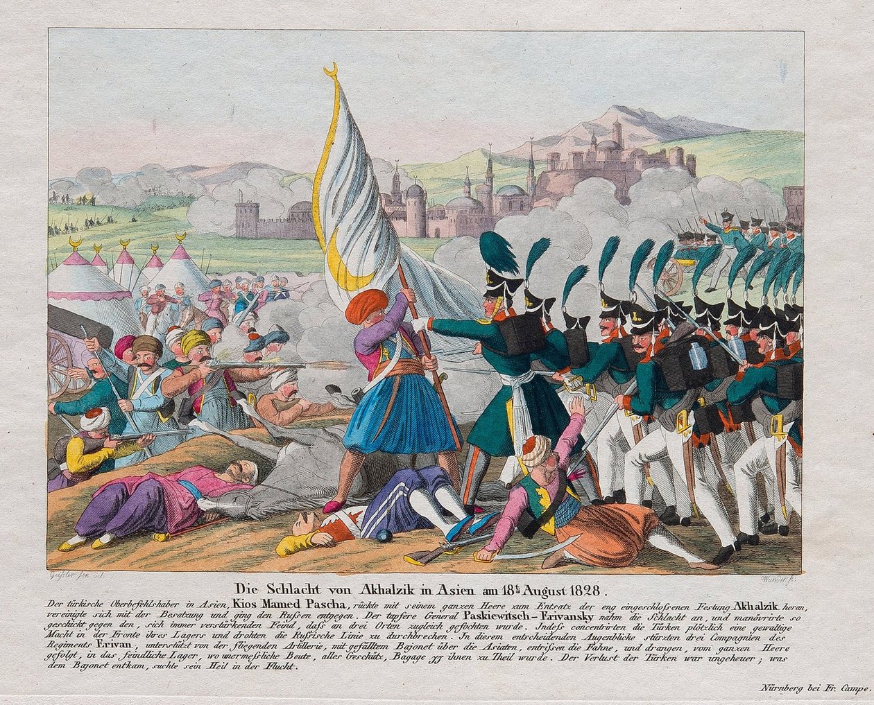 Rusko-turecká válka v letech 1828-1829 – Útok na pevnost Akhaltsikhe (neboli hrad Rabat) (Gruzie) – Útok na pevnost Akhaltsikhe 27. srpna od August Friedrich Andreas Campe
