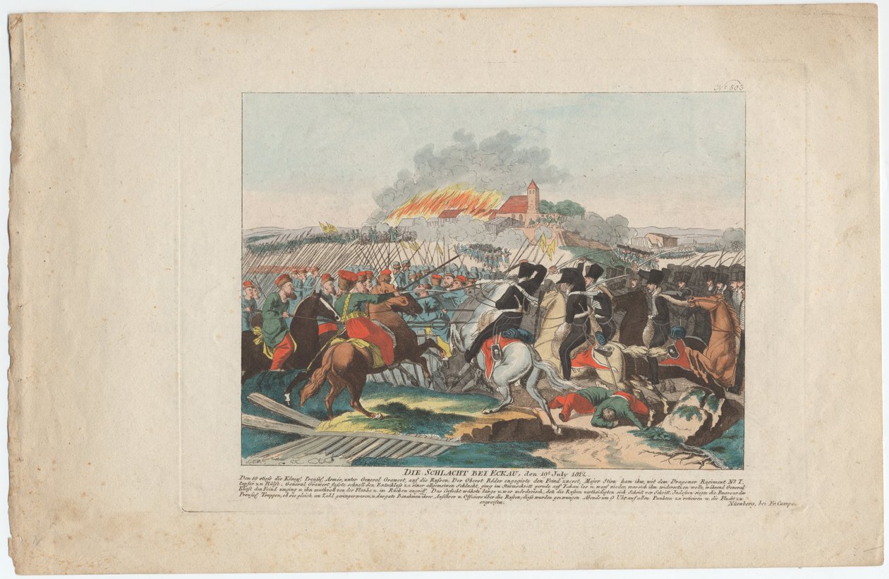 Bitva u Eckau dne 19. července 1812 od August Friedrich Andreas Campe