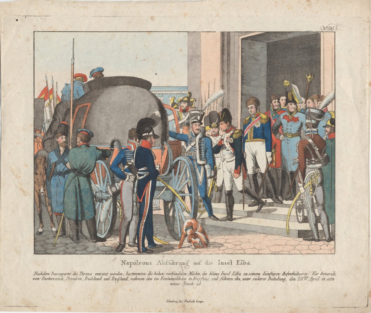 Napoleonův odjezd na ostrov Elba od August Friedrich Andreas Campe