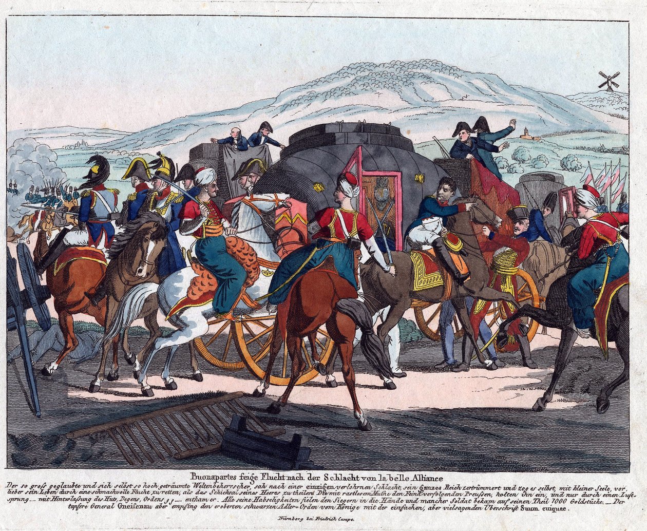 Napoleonův let po bitvě u Waterloo (1815) - Campe, August Friedrich Andreas (1777-1846) - Lept, akvarel - 21,5x26,3 - Soukromá sbírka od August Friedrich Andreas Campe