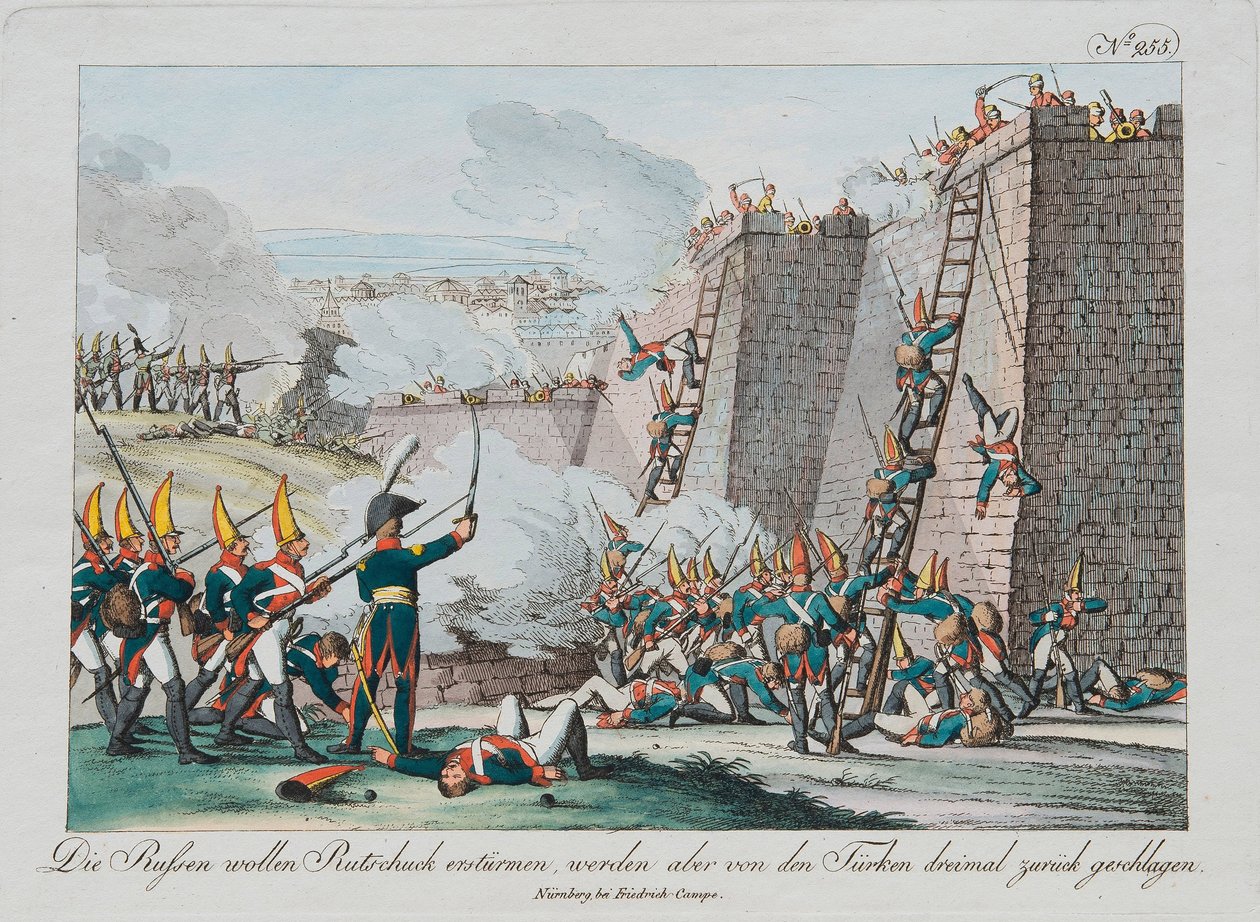 Obléhání pevnosti Rutchuk, c. 1830 od August Friedrich Andreas Campe