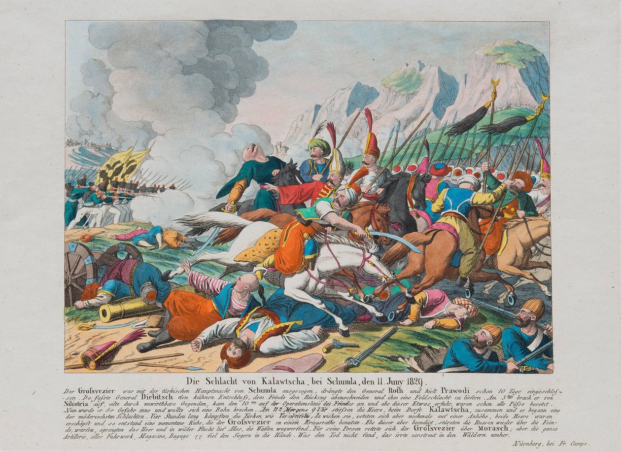 Obléhání pevnosti Shumen v roce 1828, c. 1830 od August Friedrich Andreas Campe
