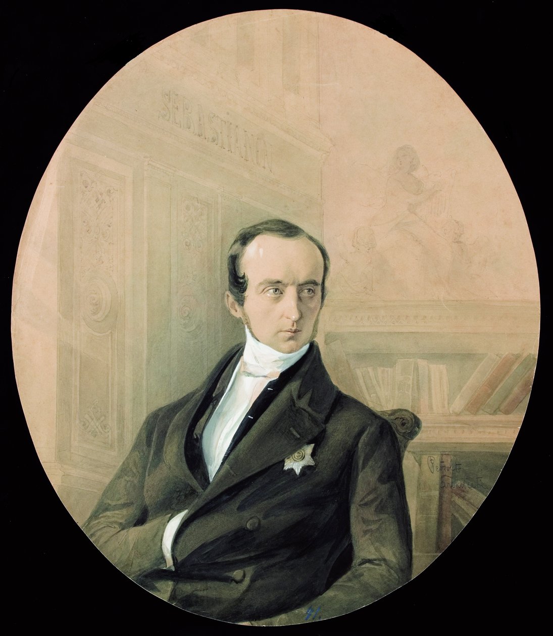 Portrét knížete Vladimíra Fjodoroviče Odojevského 1803-1869, konec 40. let 19. století. od August Friedrichovich Petzold