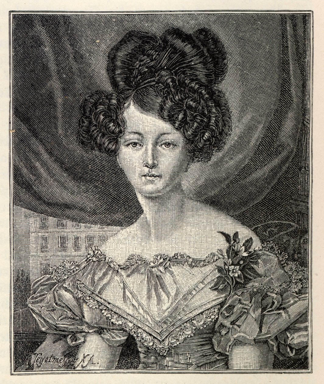 Augusta Saxe-Weimar-Eisenach jako princezna Pruska, 1829. od August Heinrich Ferdinand Tegetmeyer