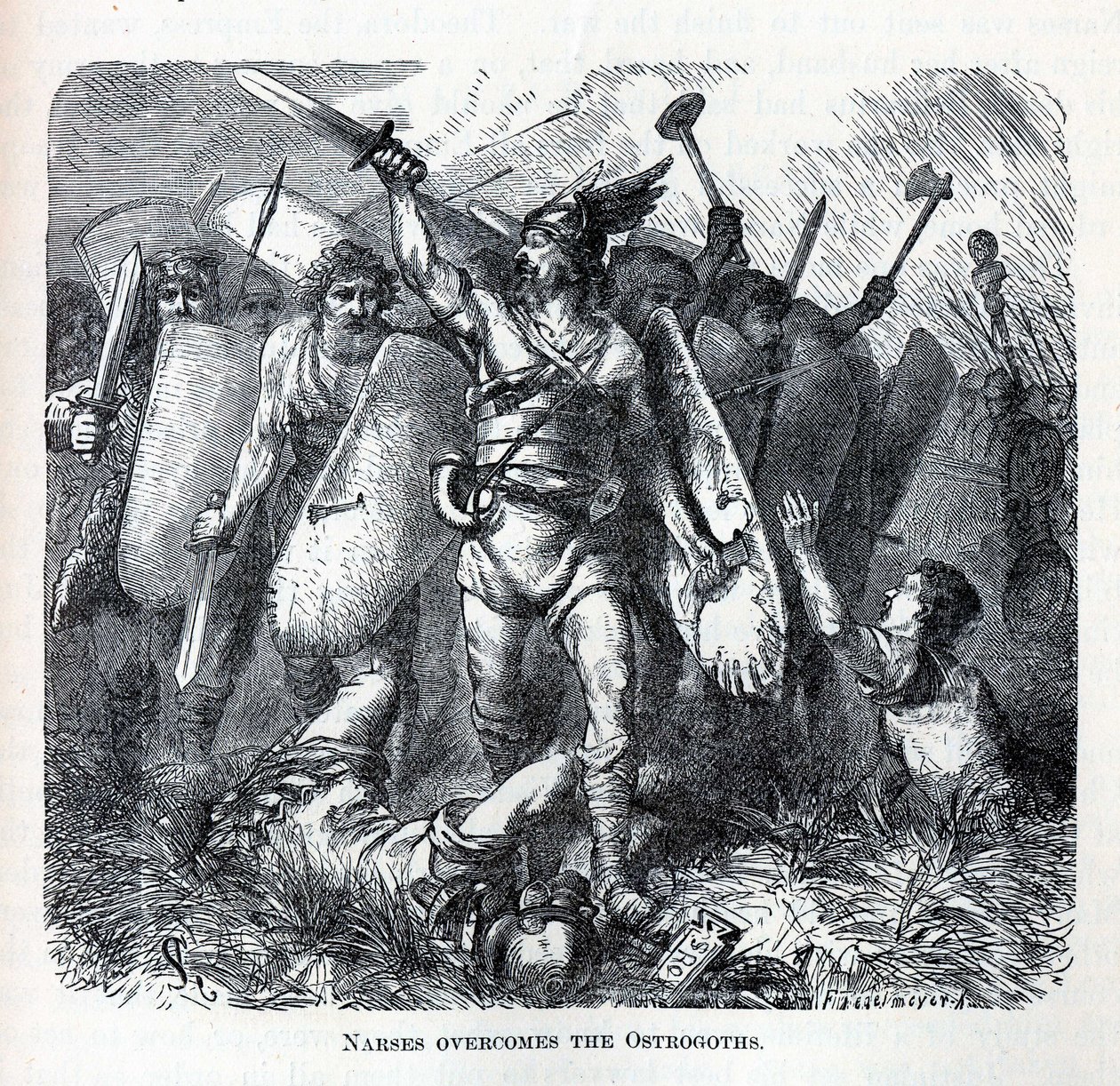 Narses překonává Ostrogóty, 1882 od August Heinrich Ferdinand Tegetmeyer