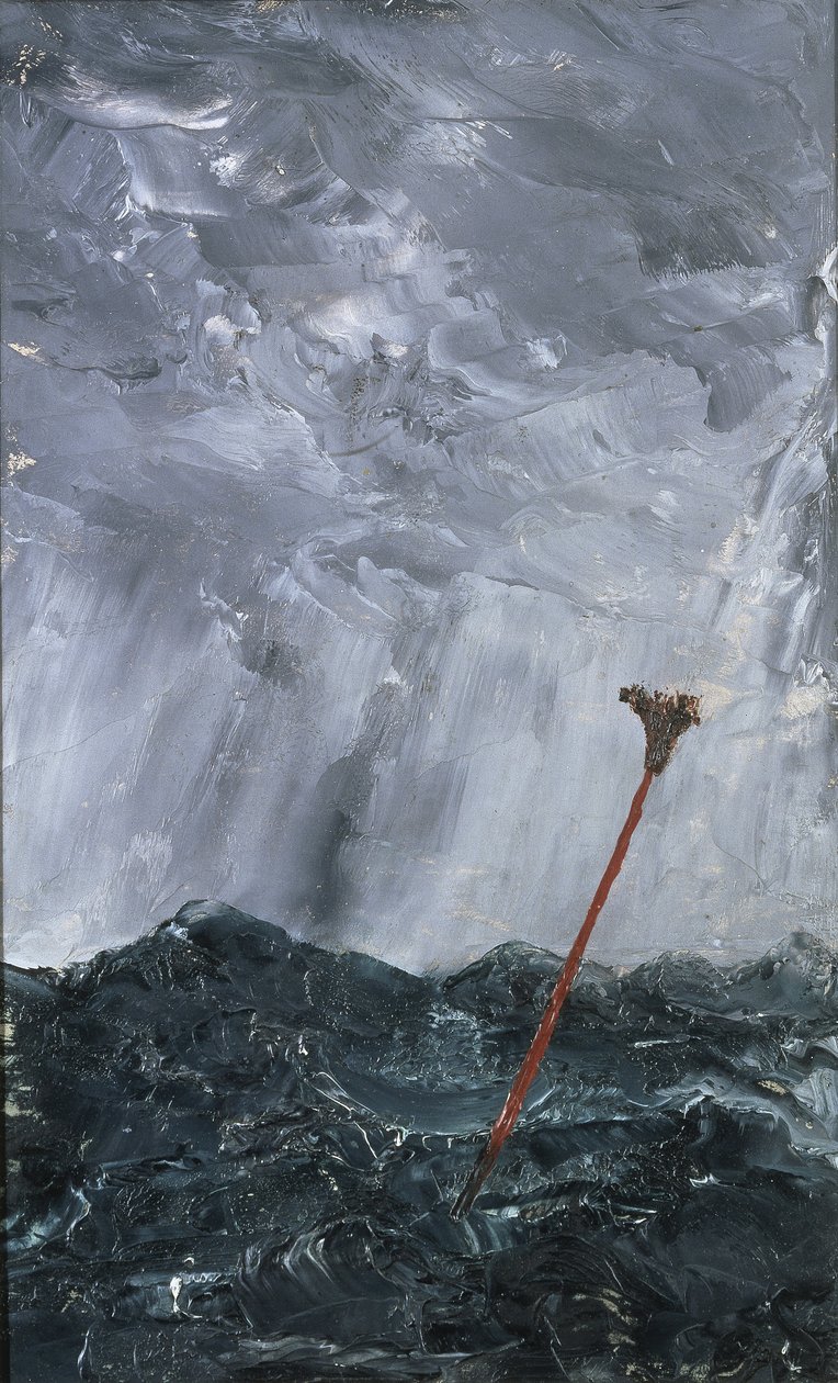 Bouřlivé moře Broom Bóje, 1892 (olej na papíře) od August Johan Strindberg