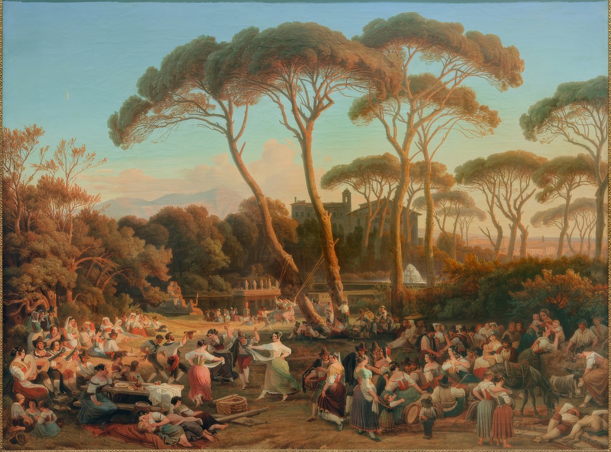 Římský festival v parku Villa Borghese od August Lucas