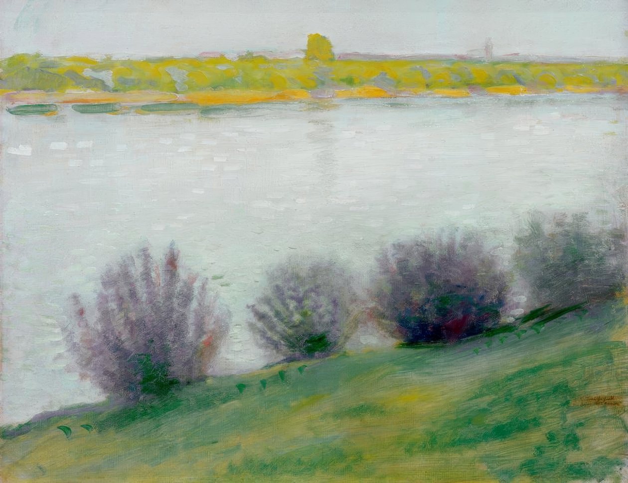 Na Rýně poblíž Herselu od August Macke