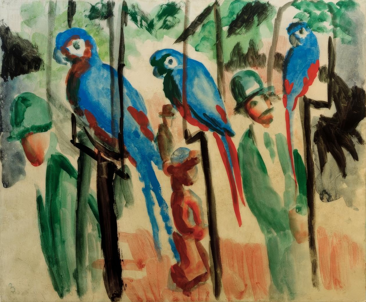 S papoušky od August Macke