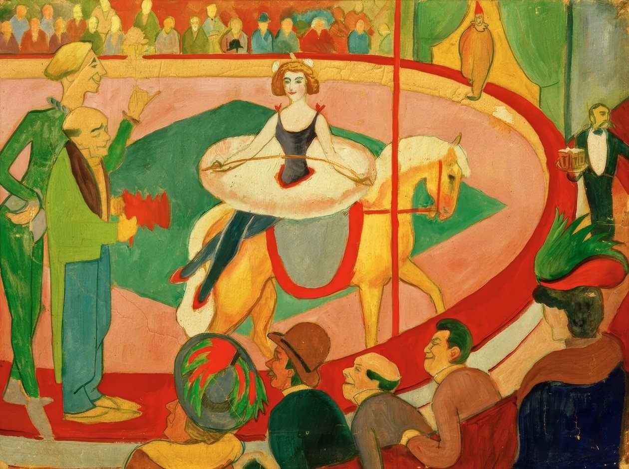 Cirkusový obrázek I: Umělecký jezdec od August Macke
