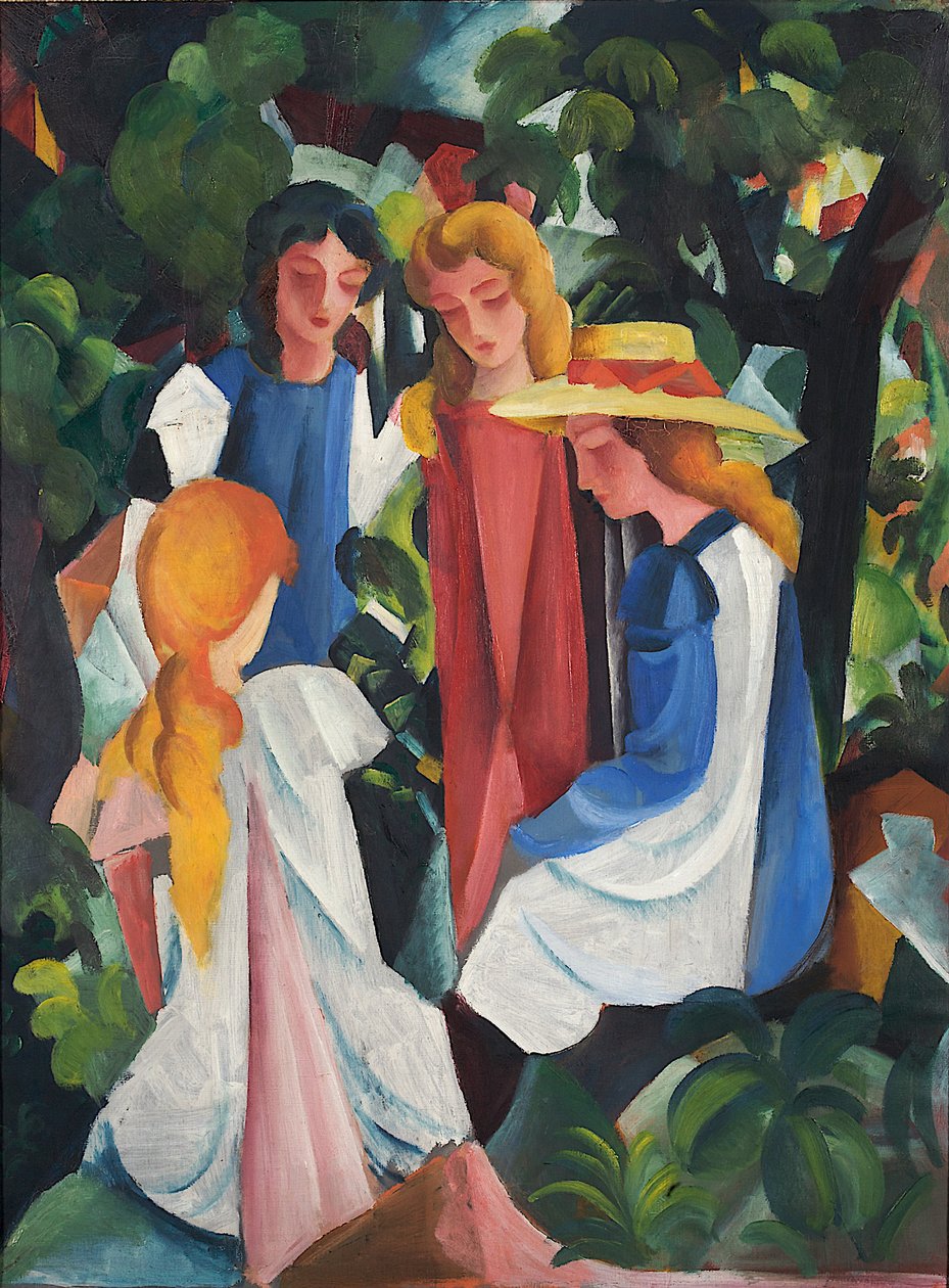 Čtyři dívky, 1912-1913 od August Macke