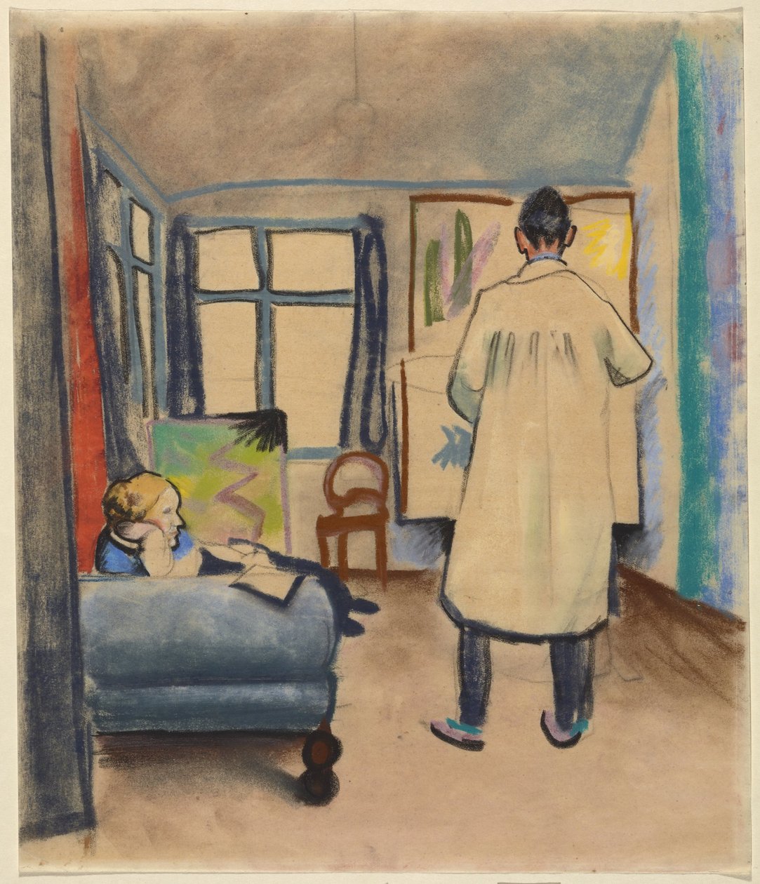 Franz a Maria Marc v ateliéru Augusta Mackeho v Bonnu od August Macke