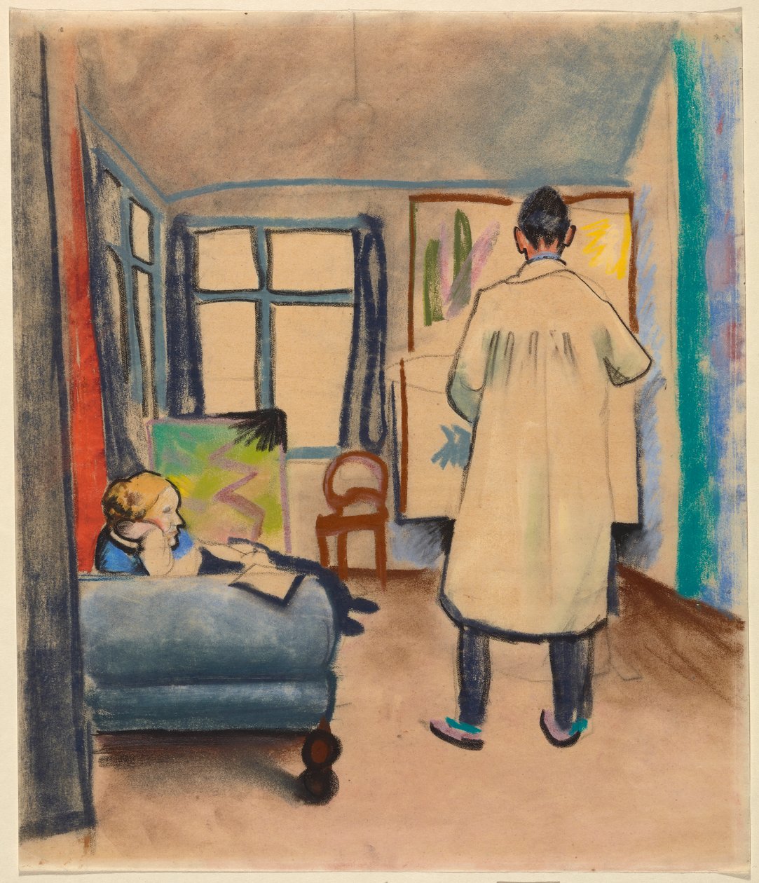 Franz a Maria Marcovi v ateliéru Augusta Mackeho v Bonnu od August Macke