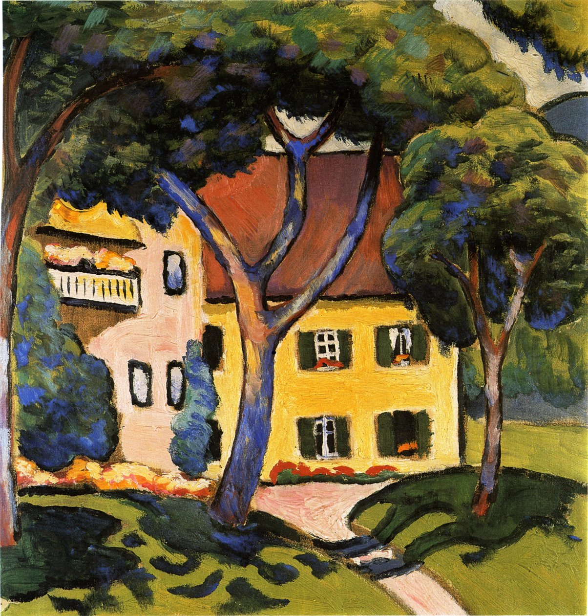 Dům v Tegernsee, 1910. od August Macke