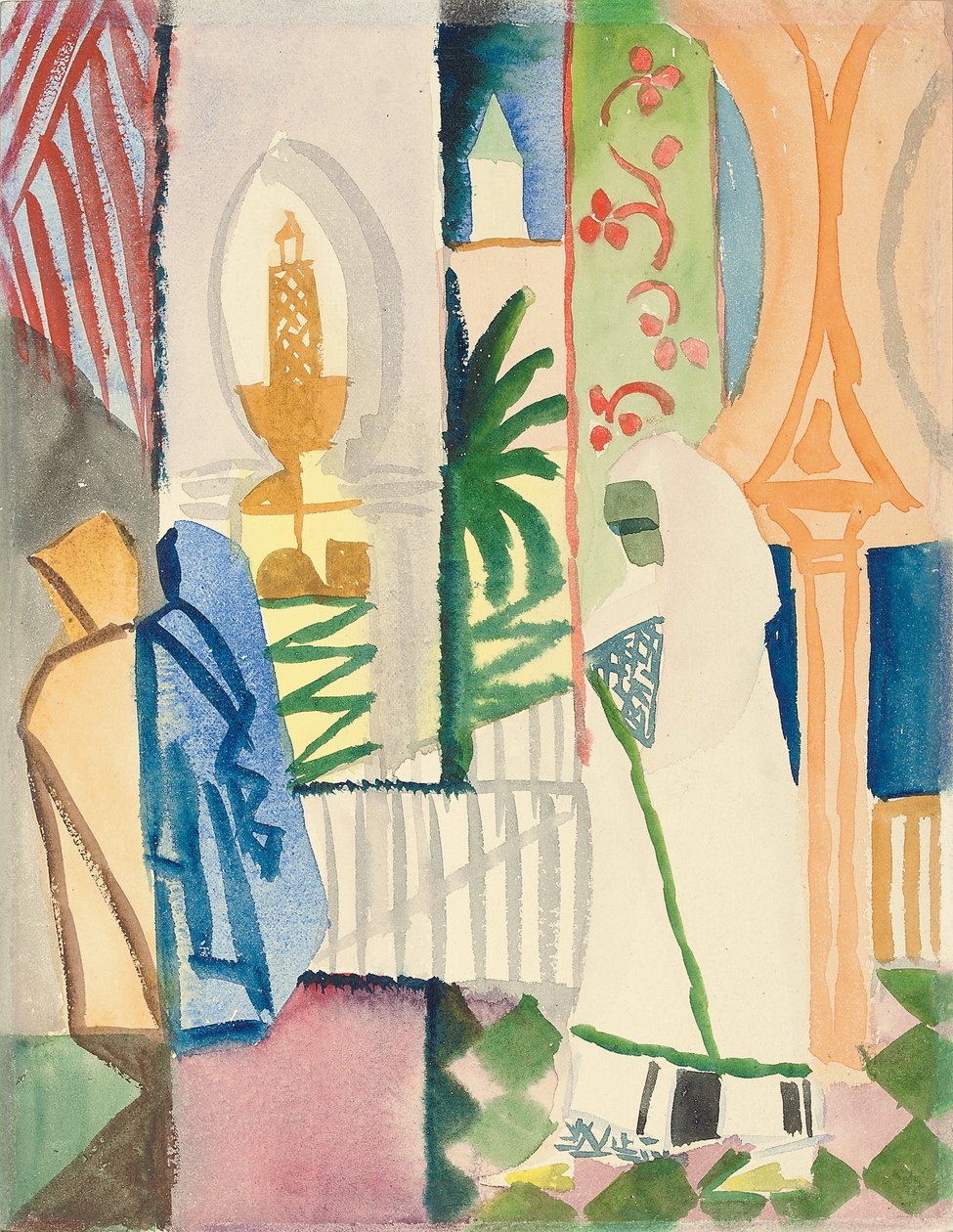 V chrámové síni; In der Tempelhalle, 1914 od August Macke