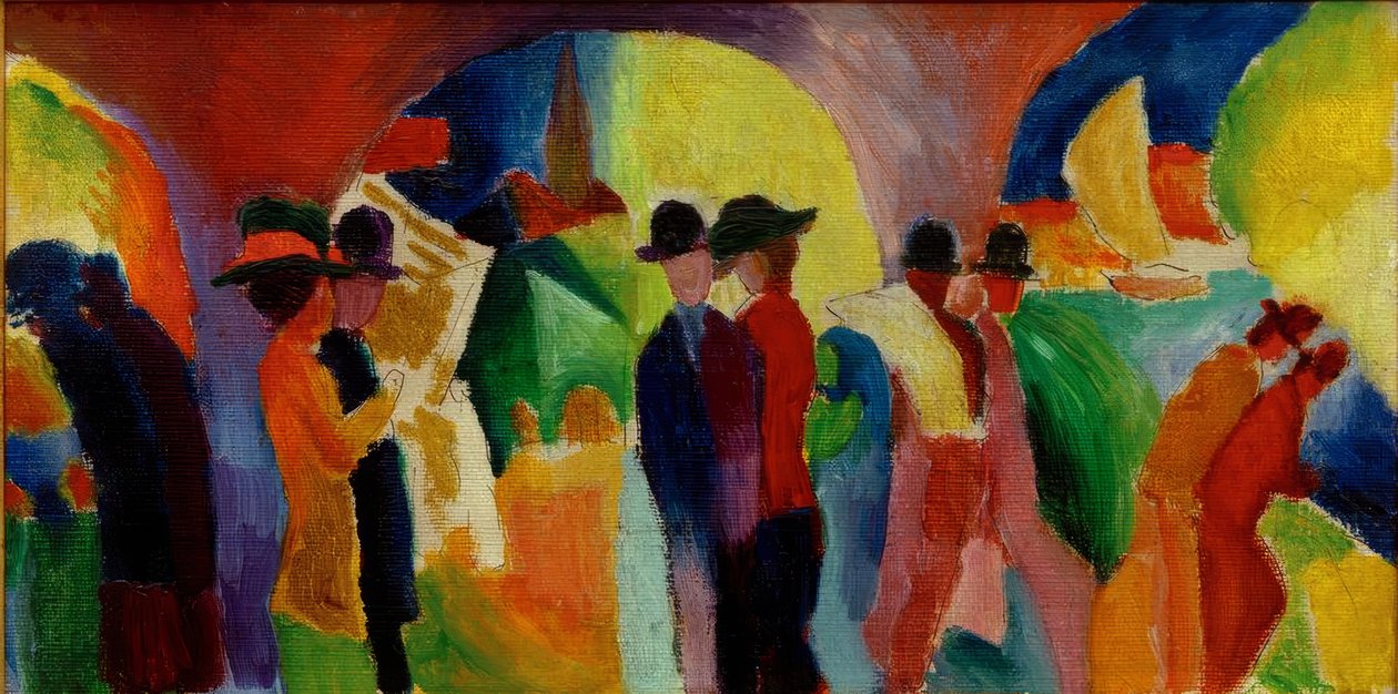 Kolonáda s plachetnicí I. od August Macke