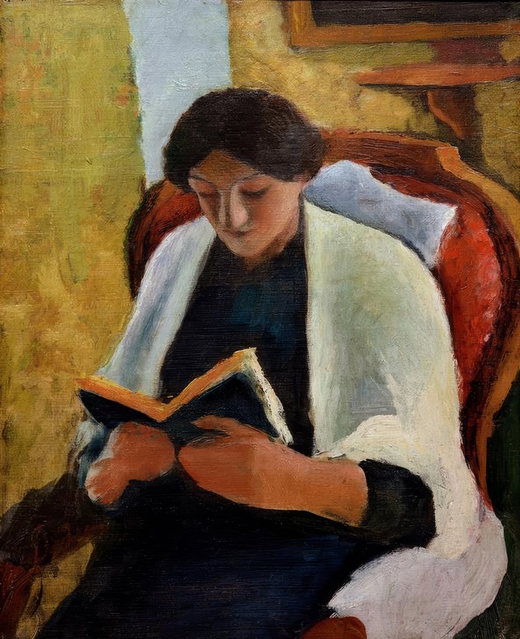 Čtení žena v červeném křesle od August Macke