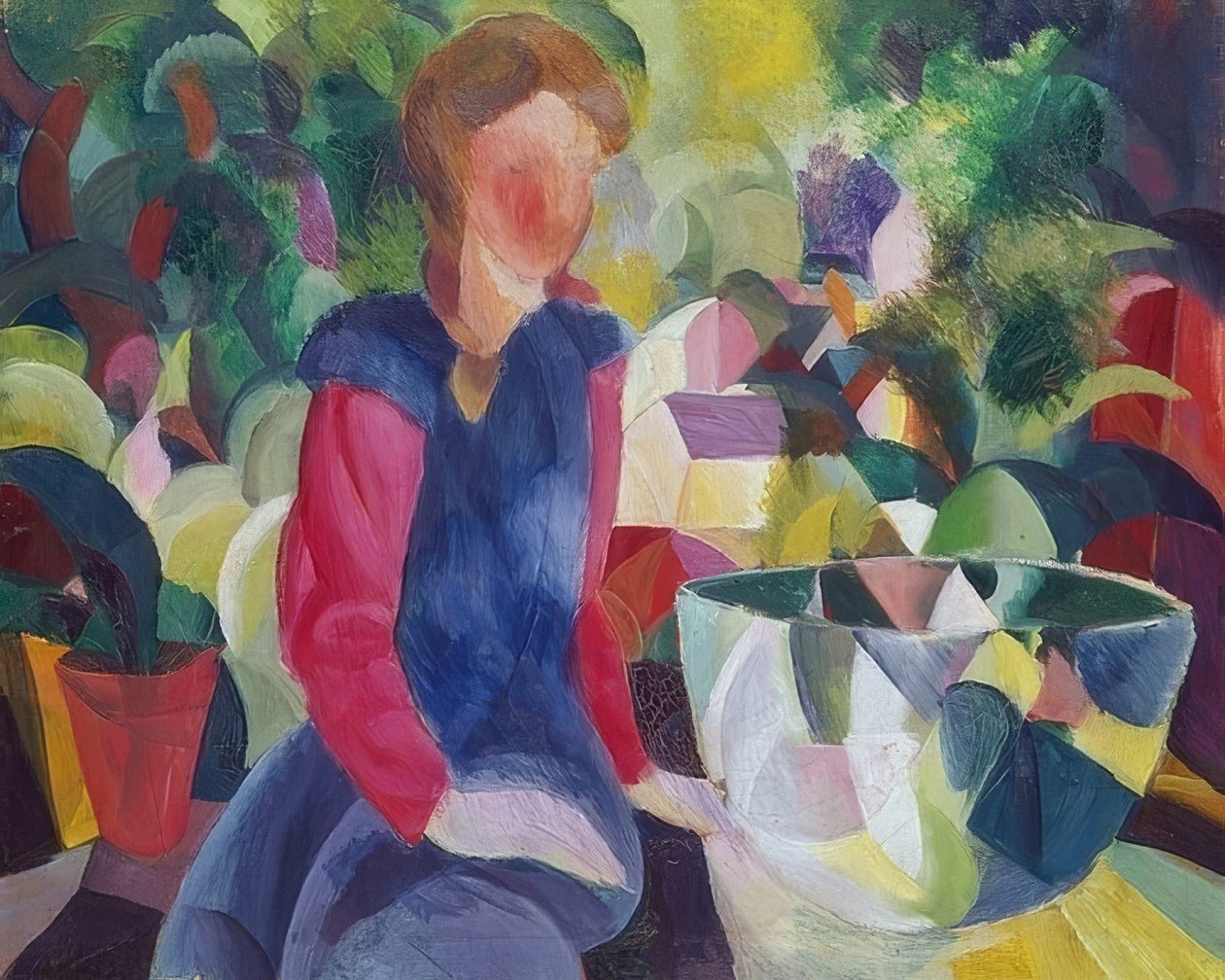 Dívka s akvária. 1914 od August Macke