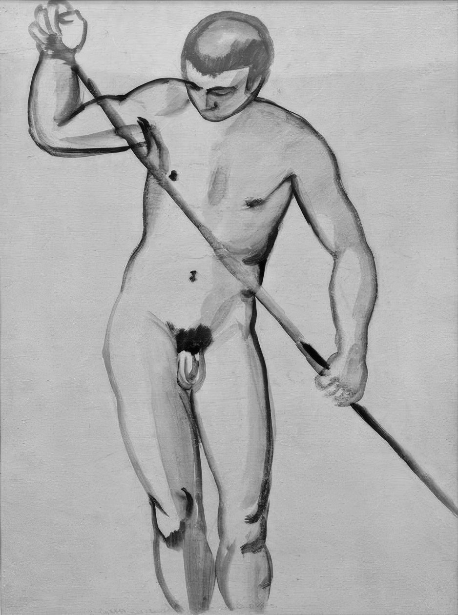 mužský akt (převozník) od August Macke