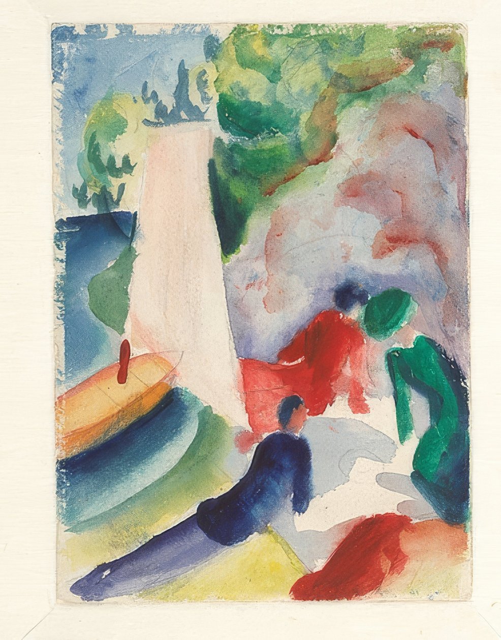 Piknik na pláži (piknik po plavbě). 1913 od August Macke