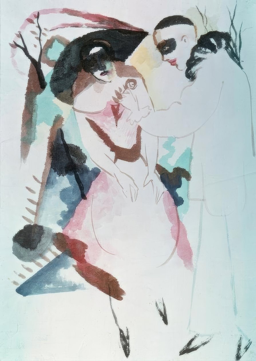 Pierrot a dáma od August Macke