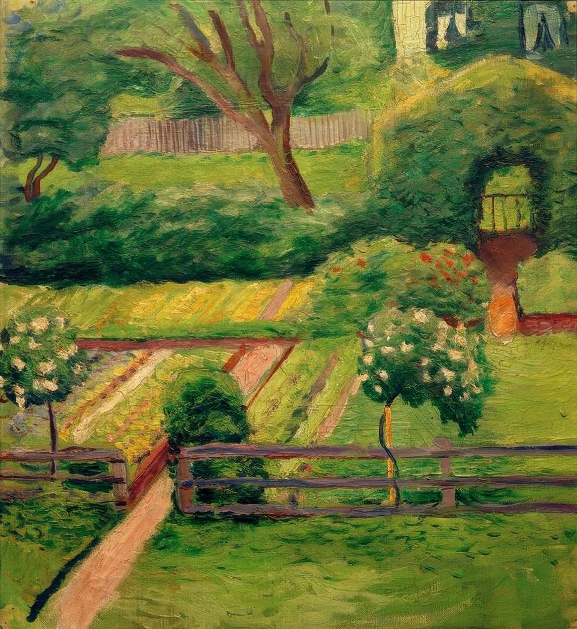 Růžová zahrada v Tegernsee od August Macke