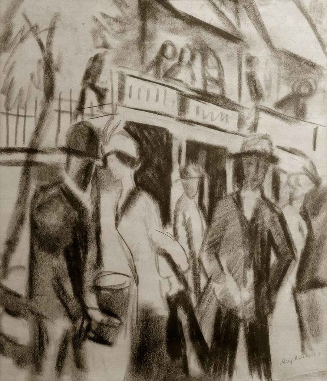 Chodci na ulici od August Macke