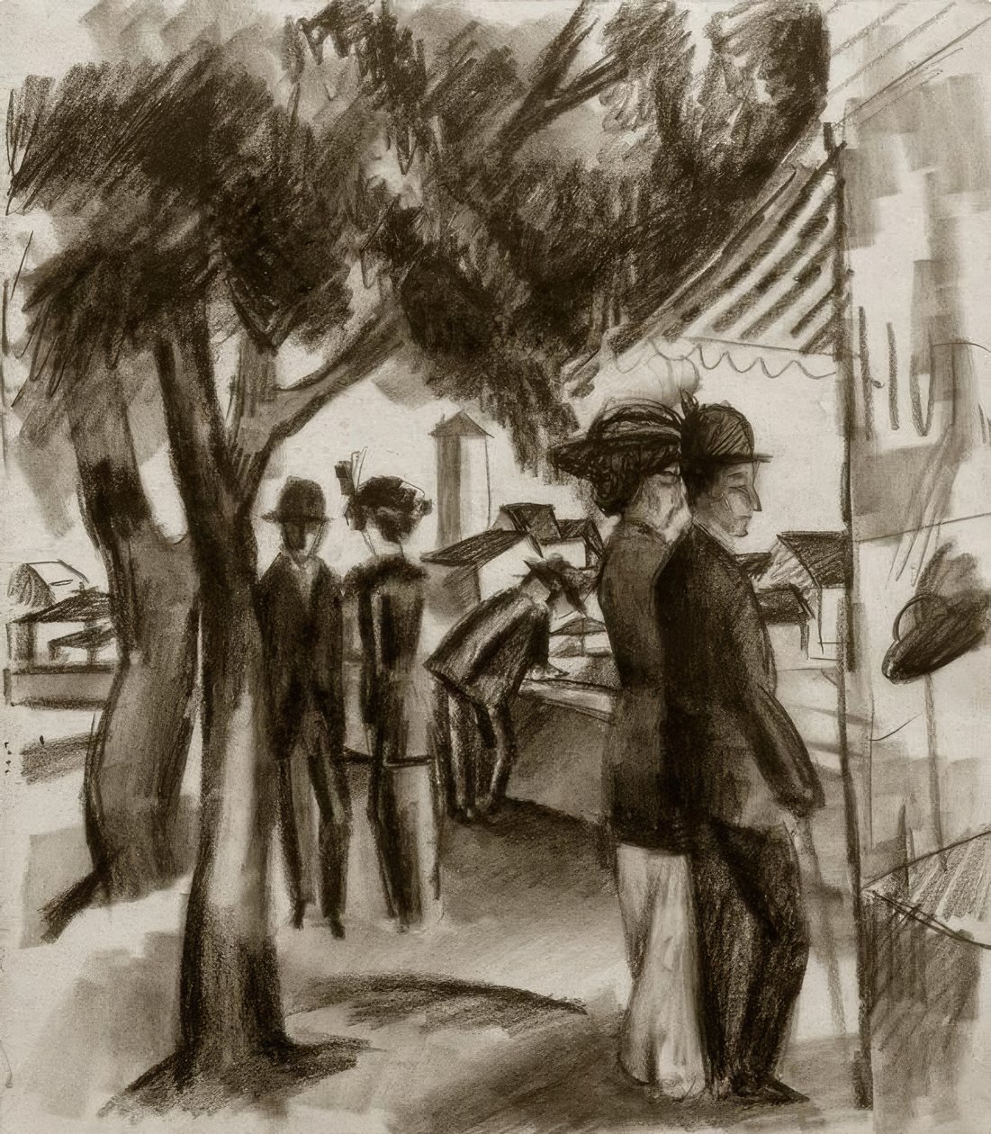 Chodci pod stromy od August Macke