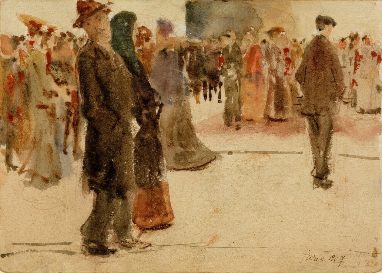 Pouliční scéna z Paříže od August Macke
