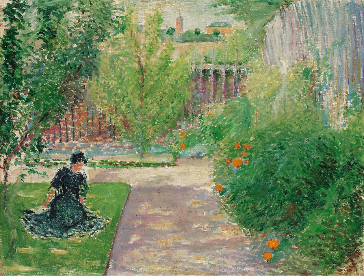 Slunečná zahrada, 1908 od August Macke