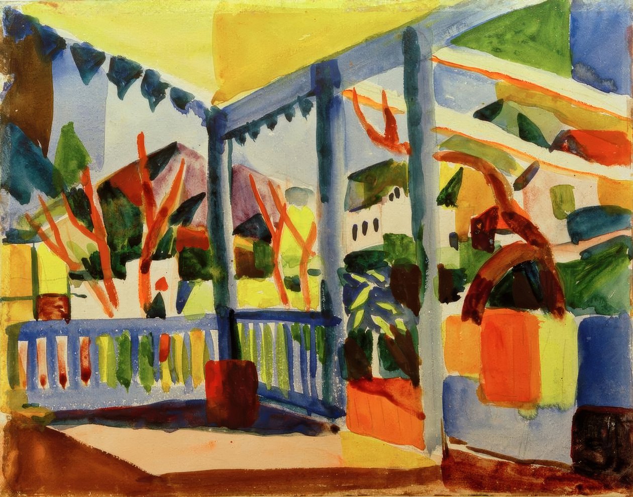 Terasa venkovského domu v St. Germain od August Macke