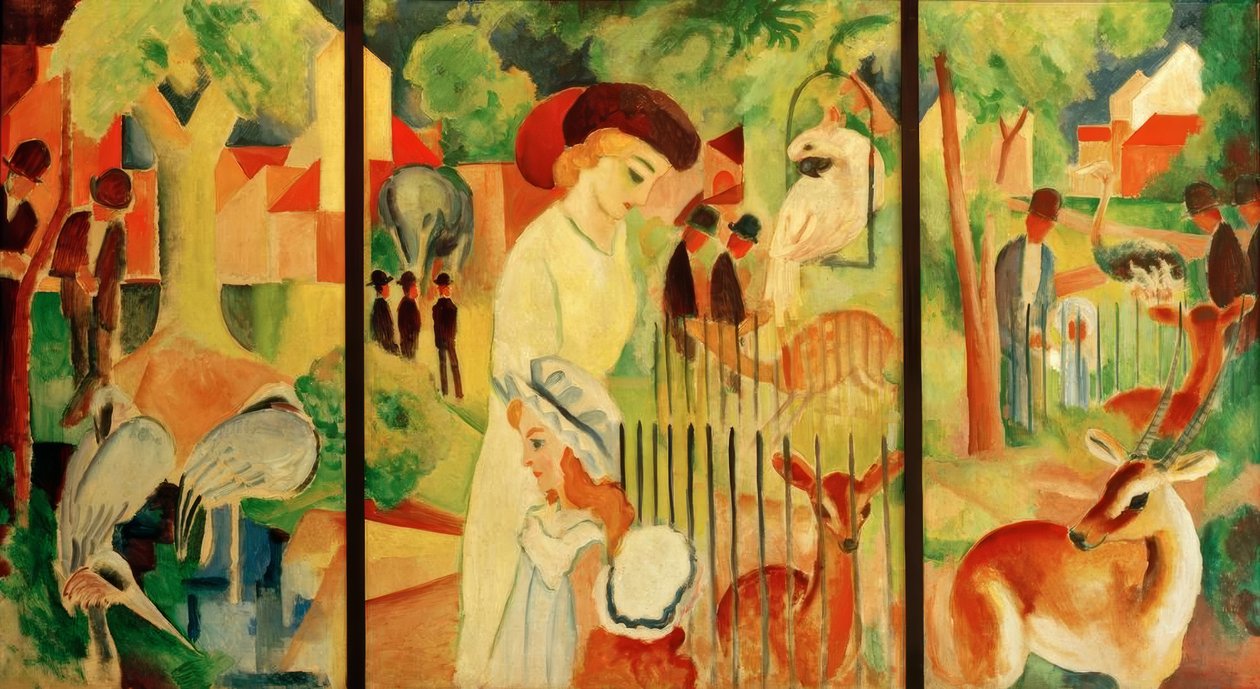 Triptych: Velká zoologická zahrada od August Macke