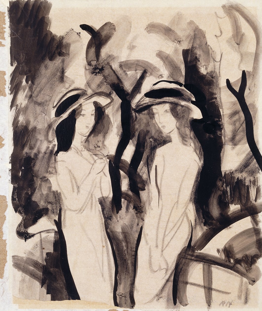 Dvě dívky; Dvě dívky, 1914 od August Macke