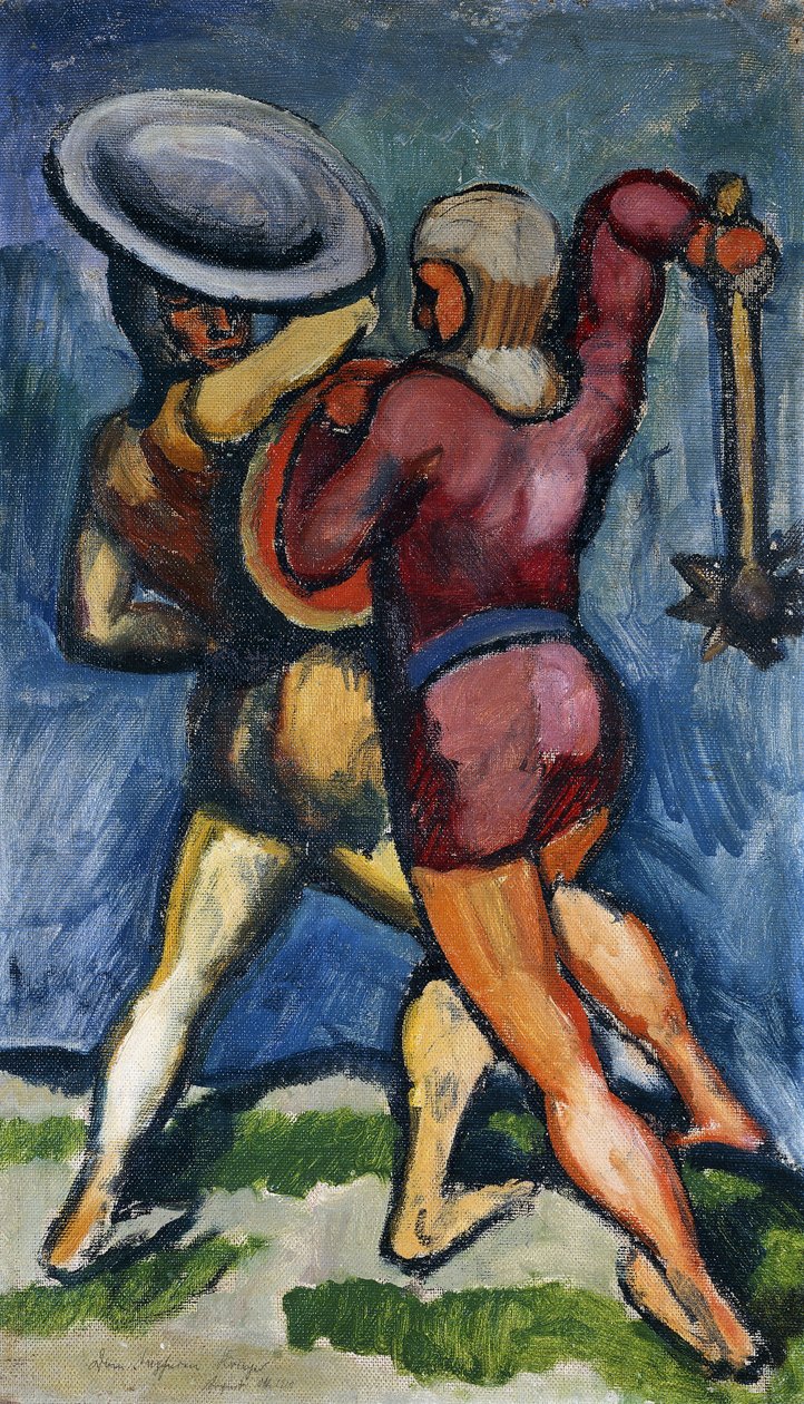 Dva válečníci; Dva konce bojů, 1910 od August Macke