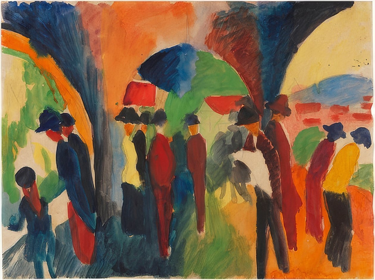 Pod altány Thun (motiv pro chodce). 1913 od August Macke