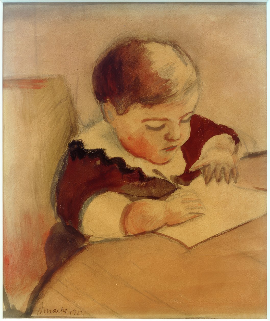 Walter, malování u stolu od August Macke