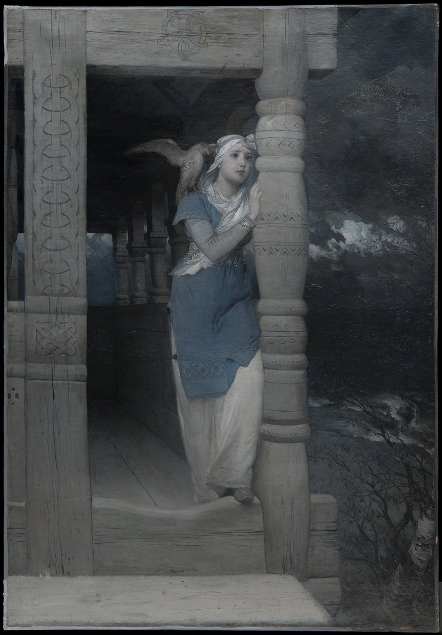 „Ingeborgin nářek“, ilustrace k novému vydání „Frithiofovy ságy“ od Esaiase Tegnéra, vydané v roce 1888 od August Malmström