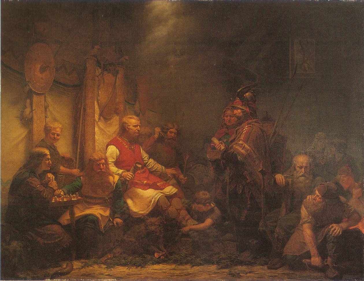 Poslové krále Ella před syny Ragnara Lothbroka od August Malmström