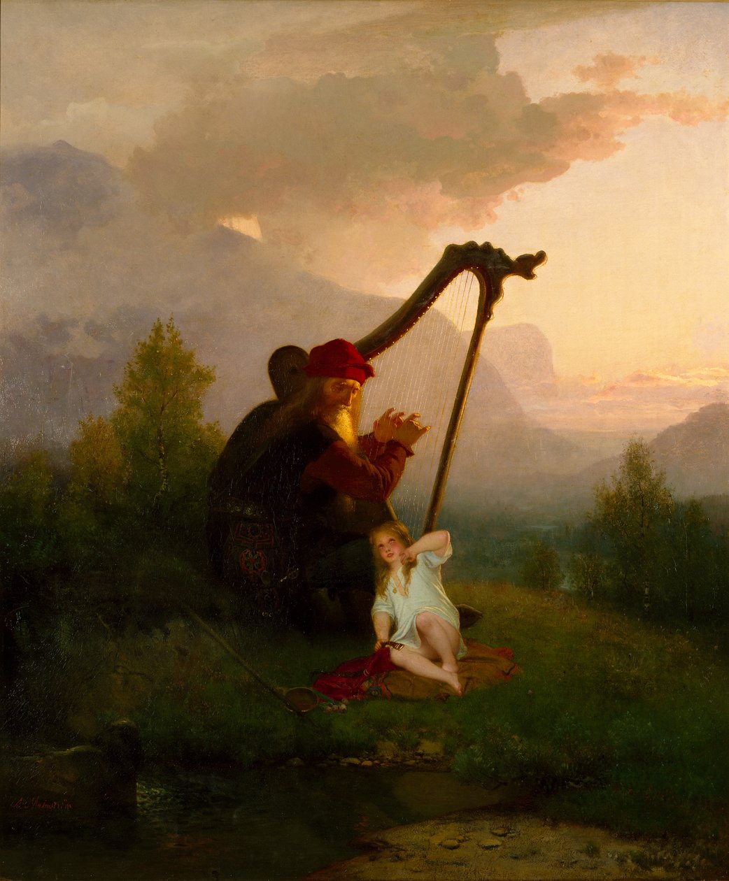 Král Heimer a Aslog, 1856 od August Malmström