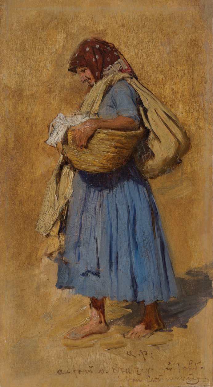 Farmářova žena smrká, asi 1871-1874 od August Ritter von Pettenkofen