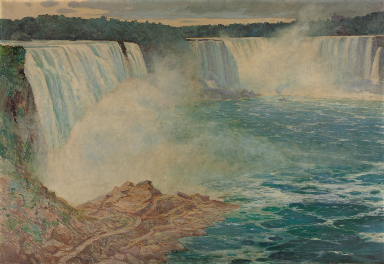 Niagarské vodopády, c. 1906-1909 (olej na plátně) od August Satra