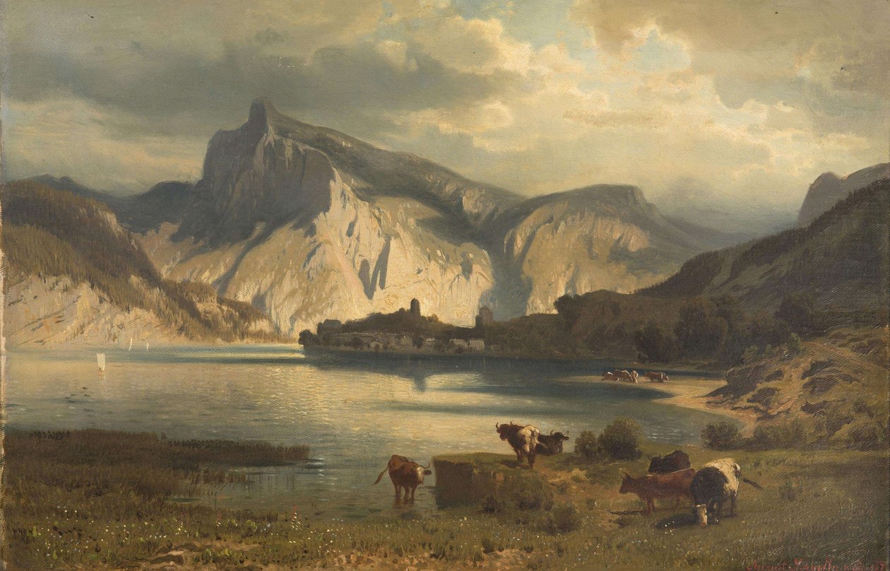 Krajina s jezerem od August Schaeffer von Wienwald