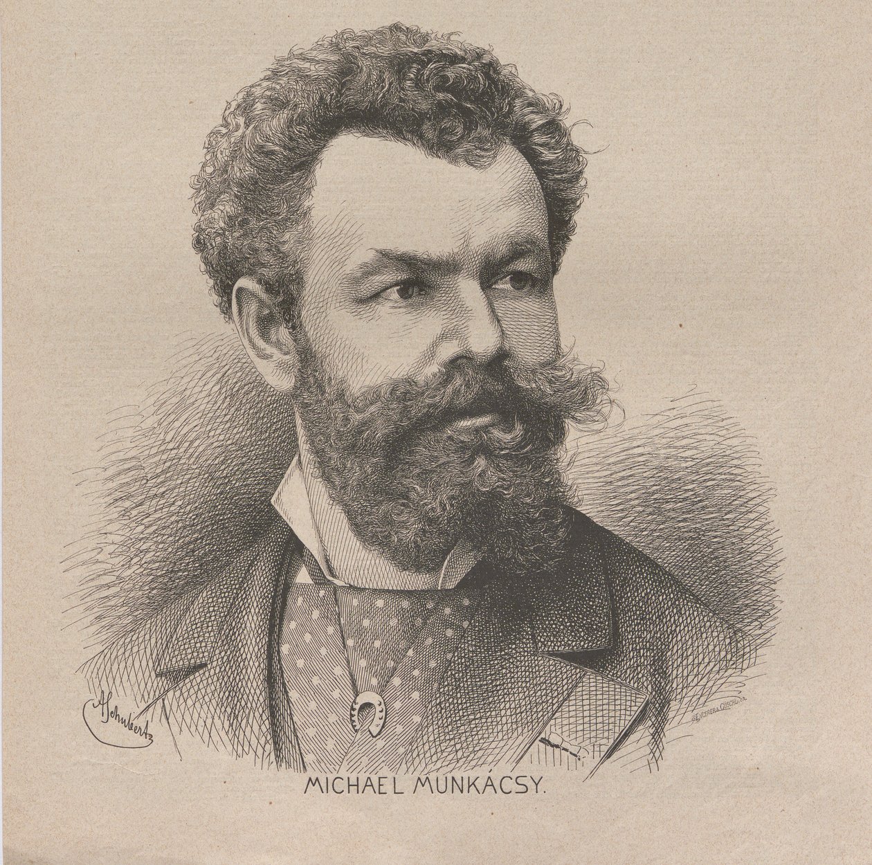 Portrét umělce Mihály von Munkácsy 1844-1900, 1880. od August Schubert