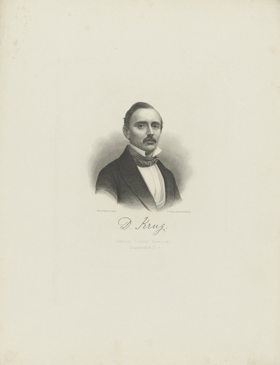 Portrét klavíristy a skladatele Diedericha Kruga 1821-1880, c. 1850. od August Weger